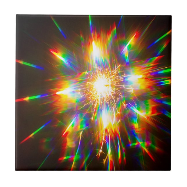 Feuerwerk durch 3D-Brille 1  Fliese (Vorderseite)