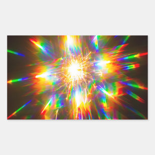 Feuerwerk durch 3D-Brille 1 Rechteckiger Aufkleber