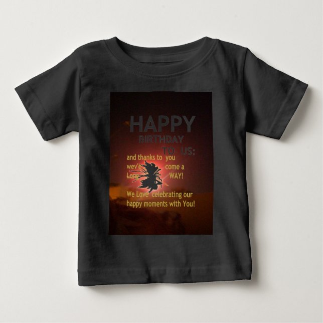 Feuerwerk Feier mit Dankeschön Nachricht Baby T-shirt (Vorderseite)