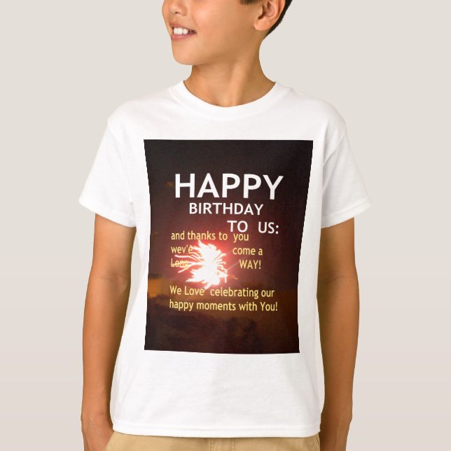 Feuerwerk Feier mit Dankeschön Nachricht T-Shirt (Vorderseite)