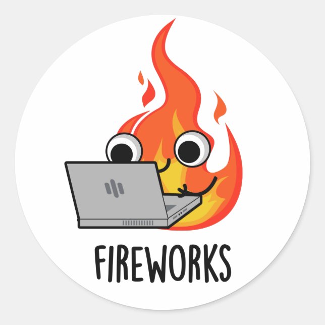 Feuerwerk Feuer Feuer Flammenpuppe Runder Aufkleber (Vorderseite)