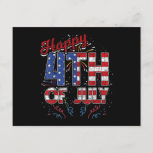 Feuerwerk Frohes 4. Juli US-Flagge Amerikanisch 4. Begleitkarte