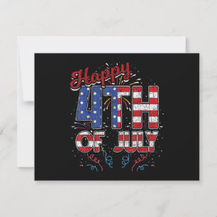 Feuerwerk Frohes 4. Juli US-Flagge Amerikanisch 4. Dankeskarte