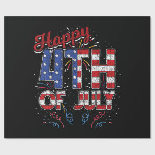 Feuerwerk Frohes 4. Juli US-Flagge Amerikanisch 4. Geschenkpapier