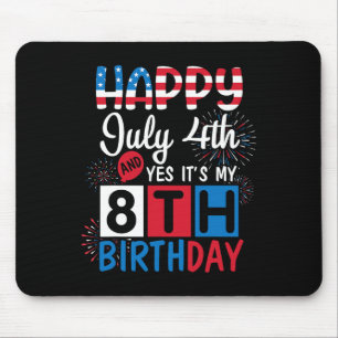 Feuerwerk glücklich 4. Juli Ja Es ist mein 8. Gebu Mousepad