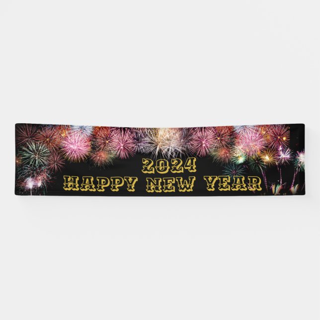 Feuerwerk glücklich Neues Jahr lang Banner (Horizontal)