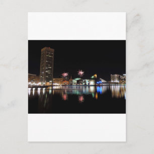 Feuerwerk im Stadtzentrum von Baltimore Postkarte