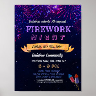 Feuerwerk Nachtveranstaltung Flyer Poster