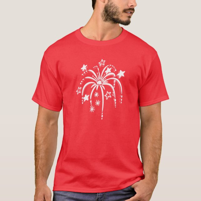 Feuerwerk Patriotic 4. Juli Shirts (Vorderseite)