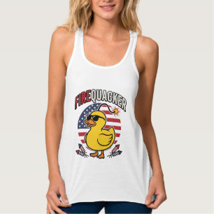 Feuerwerk Patriotische Ente Feuerwerk Vektor Desig Tank Top