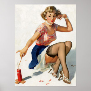Feuerwerk Pin Up Poster