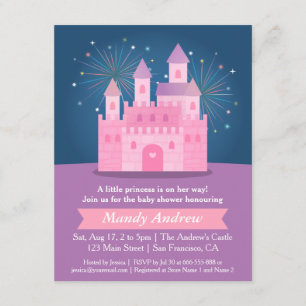 Feuerwerk Prinzessin Schloss Baby Mädchen Spritzpa Einladung
