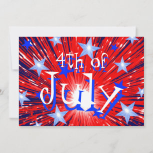 Feuerwerk Red White Blue '4. Juli' Party Einladung