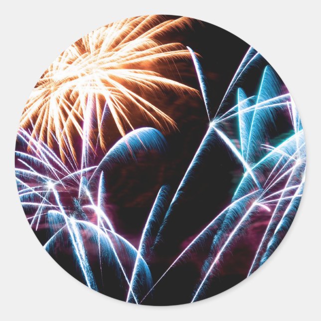 Feuerwerk Runder Aufkleber (Vorderseite)