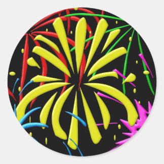 Feuerwerk Runder Aufkleber