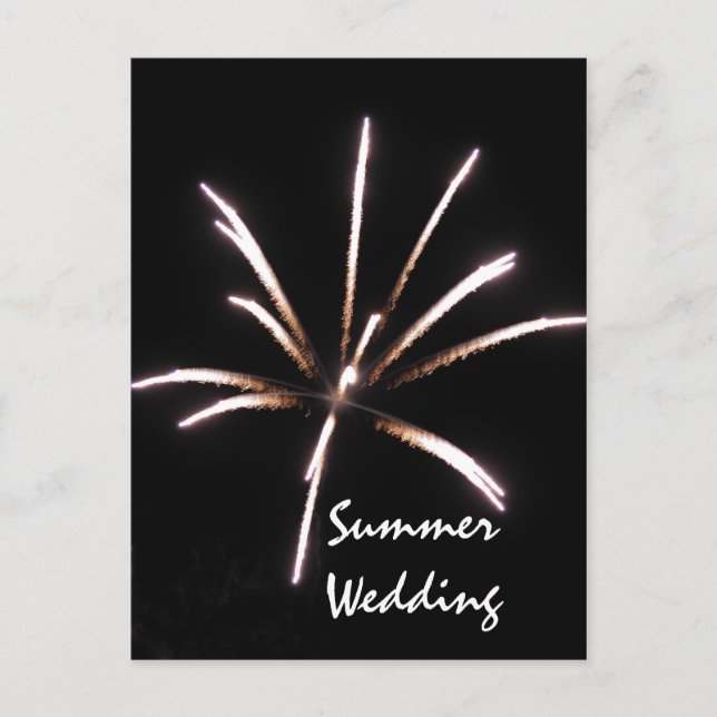 Feuerwerk Sommerhochzeit Ankündigung Postkarte (Vorderseite)