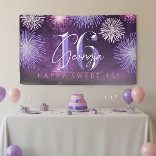 Feuerwerk Sweet 16 Lila ID984 Banner