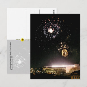 Feuerwerk über dem Cleveland Browns-Stadion - Post Postkarte