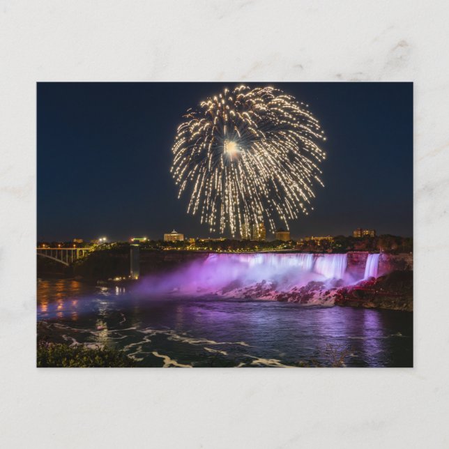 Feuerwerk über den Niagarafällen Postkarte (Vorderseite)