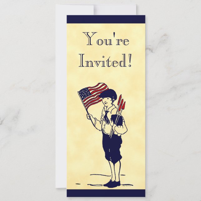 Feuerwerk und Flag 4. Juli individuelle Einladung (Vorderseite)