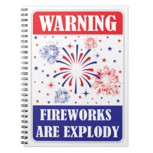 Feuerwerk-Warnschild Notizblock