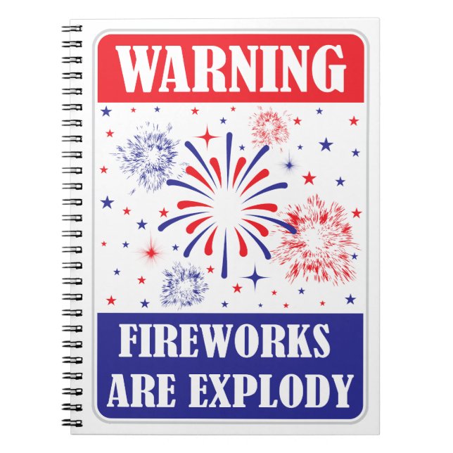 Feuerwerk-Warnschild Notizblock (Vorderseite)