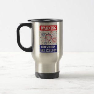 Feuerwerk-Warnschild Reisebecher