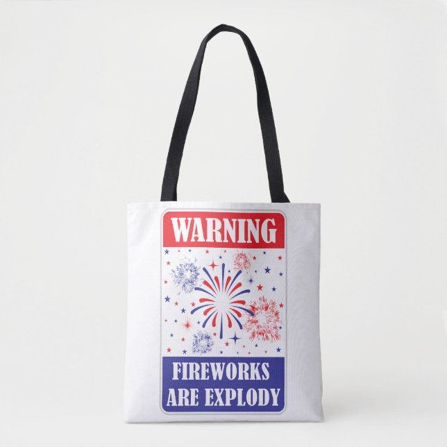 Feuerwerk-Warnschild Tasche (Vorderseite)