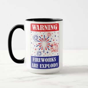 Feuerwerk-Warnschild Tasse