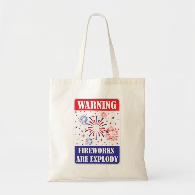 Feuerwerk-Warnschild Tragetasche (Vorne)