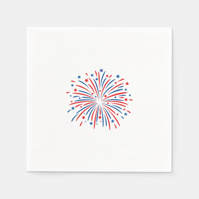 Feuerwerk zum 4. Juli Serviette (Vorderseite)