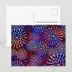 Feuerwerkdesign in den Farben der amerikanischen F Postkarte