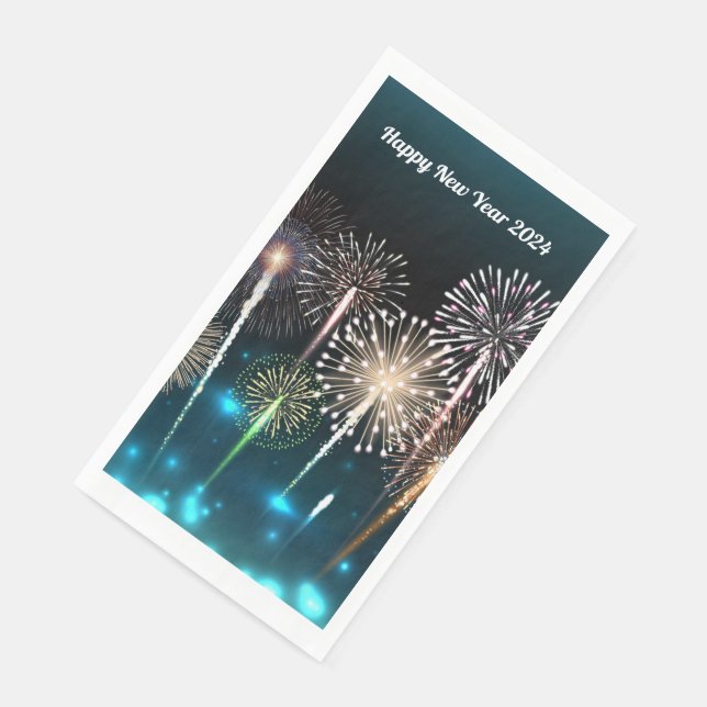 Feuerwerke 2024 - Frohes neues Jahr Serviette (Ecke)