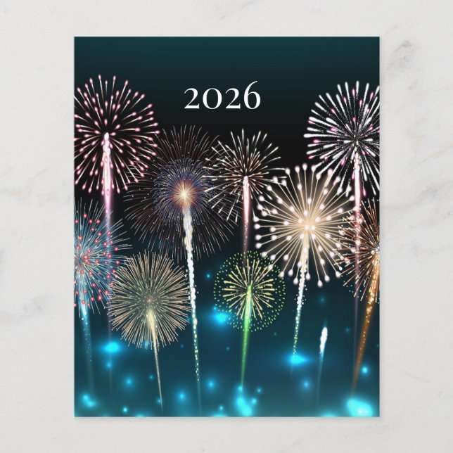 Feuerwerke 2026, gutes neues Jahr Flyer (Vorne)