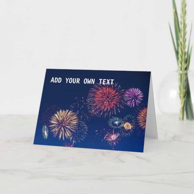 Feuerwerke ADDIEREN IHREN EIGENEN TEXT Karte (Vorderseite)