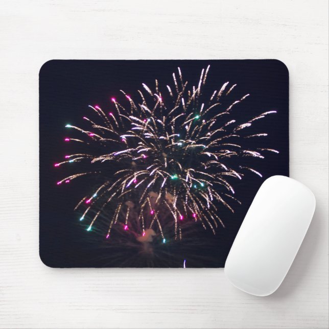 Feuerwerke explodieren im Foto des nächtlichen Ame Mousepad (Mit Mouse)