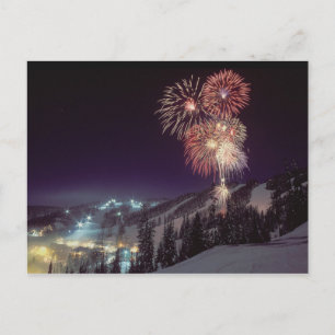 Feuerwerke im Big Mountain Resort in Whitefish, Postkarte