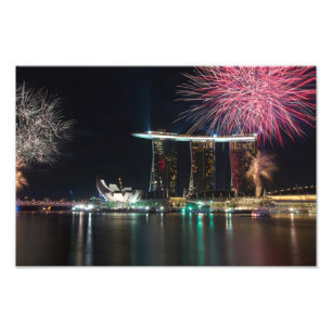 Feuerwerke in Marina Bay Fotodruck