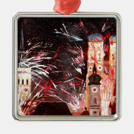 Feuerwerke in München Silbernes Ornament