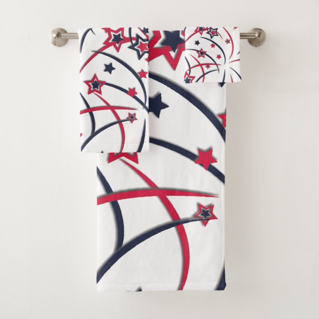 Feuerwerke in Red White Blue Badhandtuch Set (Insitu)