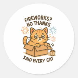 Feuerwerke? Nein danke, Funny Scaredy Cat Sticker