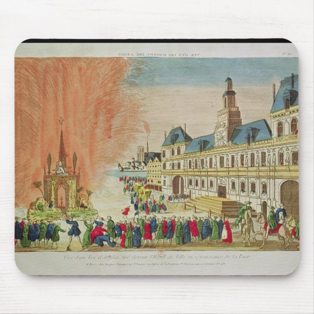 Feuerwerke vor dem Hotel de Ville in Paris Mousepad (Vorne)
