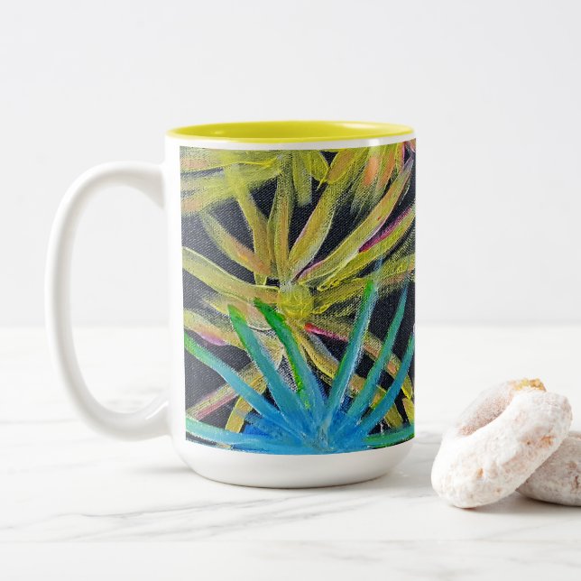 Feuerwerke Zweifarbige Tasse (Mit Donut)