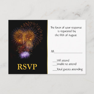 Feuerwerks-Wartekarte RSVP Karte