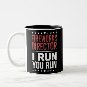 Feuerwerksdirektor I Lauf Du Lauf Lustiger 4. Juli Zweifarbige Tasse