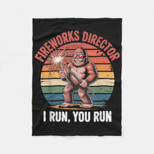 Feuerwerksdirektor I Run You Run Bigfoot 4. Juli Fleecedecke