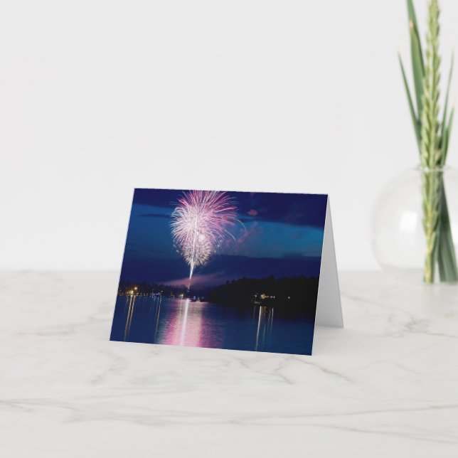 Feuerwerksfeier am East Gull Lake Karte (Vorderseite)