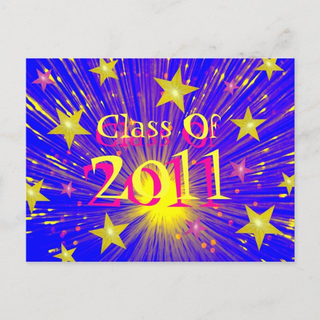 Feuerwerkskarte "Class of 2011" Postkarte (Vorderseite)