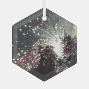 Feuerwerkskörper 18 Hexagon-Ornamente aus Glas Ornament Aus Glas