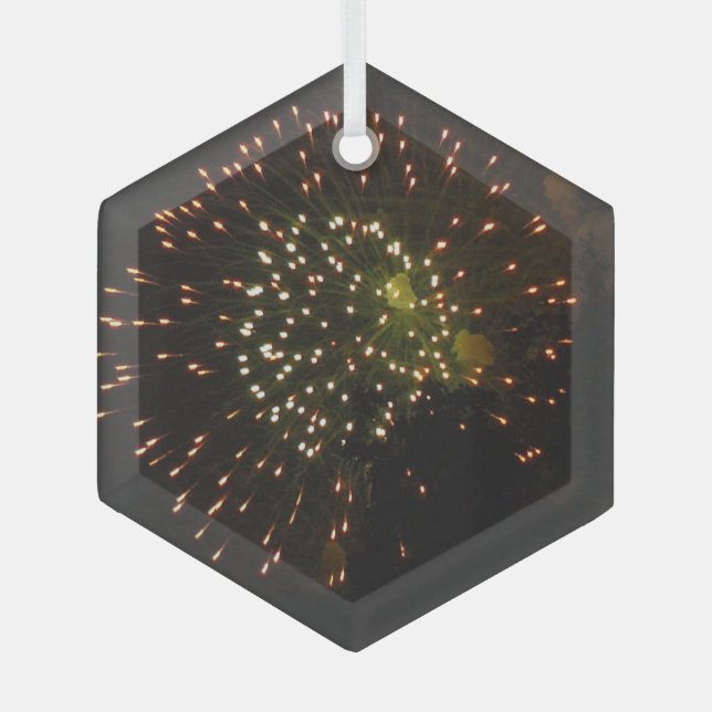 Feuerwerkskörper 4 Glashexagon Ornament Aus Glas (Vorderseite)